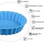 8 Pcs Silicone Cake Pans, Non-Stick Round Pie Moulds, Round Fluted Flan Bak Carousel 3