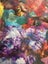 Flower Bubble Alcohol Ink Collage Pieces on Large Canvas Carousel 5
