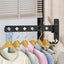 Wall Mount Coat Hanger Holder Black Clothes Drying Organizer Rack Garment H Carousel 5