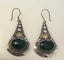 Vintage Sterling Silver & Green Chalcedony Earrings Carousel 2