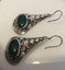 Vintage Sterling Silver & Green Chalcedony Earrings Carousel 4