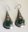 Vintage Sterling Silver & Green Chalcedony Earrings Carousel 6