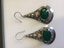 Vintage Sterling Silver & Green Chalcedony Earrings Carousel 10