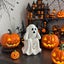 Gothic Halloween Ghost Ornament - 8" Handcrafted Resin Decor for Desk, Shel Carousel 1