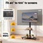 40-100" Tv Stand Mount Bracket Universal Adjustable Height With Wheels Carousel 7