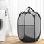 Artiss 2X Laundry Basket Hamper Foldable Black Carousel 5