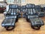 Pair of Regal Full Leather Stress-Free Recliners and Ottomans-Black Leather Carousel 7