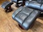 Pair of Regal Full Leather Stress-Free Recliners and Ottomans-Black Leather Carousel 12