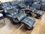 Pair of Regal Full Leather Stress-Free Recliners and Ottomans-Black Leather Carousel 14
