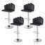 Artiss Bar Stool X4 Kitchen Dining Counter Gaslift Chair Adjustable Velvet Grey Carousel 1