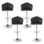 Artiss Bar Stool X4 Kitchen Dining Counter Gaslift Chair Adjustable Velvet Grey Carousel 3