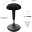 FlexiSpot Wobble Standing Stool Chair - Black - Height Adjustable 61-82cm - For Carousel 4