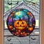 Colorful Halloween Window Stickers - Jumbo 24x24cm PVC Decals (Eco-Friendly Carousel 5