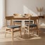 Levede 4x Dining Chairs Kitchen Chair Natural Wood Linen Fabric Cafe Lounge Seat Carousel 1