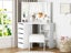 Corner Dressing Table with Mirror and Stool White Carousel 1