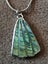 sterling silver snake necklace w fan shaped sea opal paua pendant Carousel 1