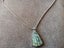 sterling silver snake necklace w fan shaped sea opal paua pendant Carousel 2