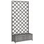 Vidaxl Planter With Trellis Grey Solid Wood Fir Carousel 1