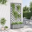 Vidaxl Planter With Trellis Grey Solid Wood Fir Carousel 3