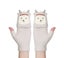 EVERAU(R) Fingerless Ultra Plush Knit Ewe Gloves Carousel 9