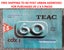 5 pack - 60 min TEAC CDX I 60min Blank Audio Cassette Tapes (new/sealed) Carousel 1