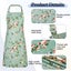 3 Pack Floral Aprons for Women with 2 Pockets,Adjustable Kitchen Aprons,Vin Carousel 3