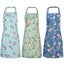 3 Pack Floral Aprons for Women with 2 Pockets,Adjustable Kitchen Aprons,Vin Carousel 1