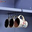 2 Pack Adhesive Cup Holder Under Cabinet - 6 Hook Coffee Cup Mug Holder for Carousel 7