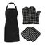 5pcs Oven Mitts Pot Holders With Pocket and Apron Cotton Lining Silicone Co Carousel 1
