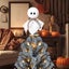 Halloween Tree Topper with Floating Ghost Ornament,Mini Size 5.5 Inches,Met Carousel 8