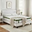 Double Bed Frame Platform White Pvc Leather Hybrid Mattress Modern Carousel 1
