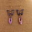 Purple Butterfly & Faceted Bead Handmade Drop Earrings (Made in NZ) Carousel 2