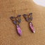 Purple Butterfly & Faceted Bead Handmade Drop Earrings (Made in NZ) Carousel 3