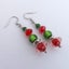 Christmas Red & Green Handmade Bead Drop Earrings (Made in NZ) Carousel 2