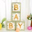 Toys Baby Boxes with Letters for Baby Shower, 4 Transparent Balloon Boxes w Carousel 4