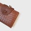 Elosung Brown Elegant Croc Embossed Womens Wallet Short Pu Leather Bifold With R Carousel 2