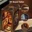 DIY Book Nook decorative Miniature Kit,Wooden Puzzle Craft Bookshelf Decor Carousel 2