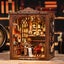 DIY Book Nook decorative Miniature Kit,Wooden Puzzle Craft Bookshelf Decor Carousel 1