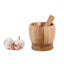 Mortar and Pestle Set - Bowl Garlic Press Grinder Crusher, Wood, 11oz Carousel 1