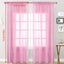 Sheer Curtains Living Room Rod Pocket Window Curtain Panels Bedroom Semi Sh Carousel 7