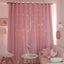 Hollow Star Double Layer Punch Pink & Fruit Green Curtains, 1m x 2m Carousel 5