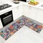 2Pcs Boho Kitchen Rugs - Non-Slip Washable Runners for Sink, Bathroom, Laundry Carousel 2