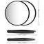 20X Magnifying Mirror & 10X Magnifier with Suction Cups, Tweezers Kit - White Carousel 4