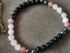 Bracelet rose quartz hematite & black onyx or Opaline or clear crystal golden Carousel 8