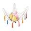 Boho Plush Toy Hammock Net Organizer -White Net with Colourful Tassel Carousel 1