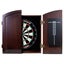 Dart Board Set SOLID WOOD CHERRY Darts Cabinet AND Bristle TX290 Dartboard Carousel 1