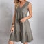 Sundress for Women Midi Solid Color V Neck Sleeveless Summer Dress with But Carousel 2