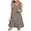 Sundress for Women Midi Solid Color V Neck Sleeveless Summer Dress with But Carousel 3