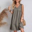 Sundress for Women Midi Solid Color V Neck Sleeveless Summer Dress with But Carousel 6