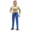 Bruder Bworld 10cm Brown-Haired Woman In Blue Jeans 1:16 Action Figurine 4+ Toy Carousel 1